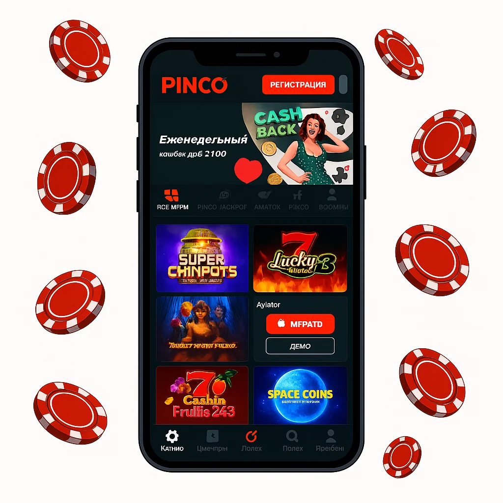 Pinco предлагает мобильное казино с популярными слотами для игроков Казахстана